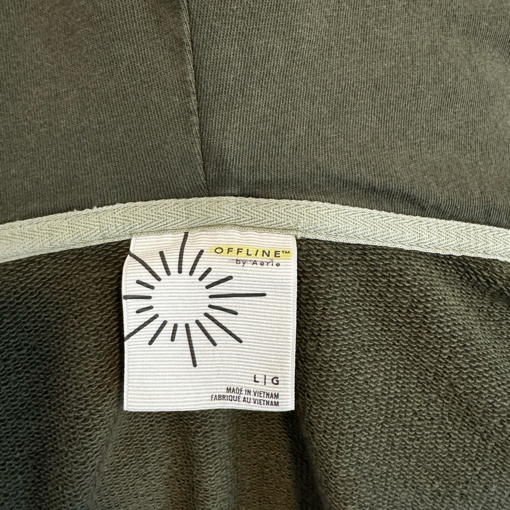 Olive Green Aerie Offline Hoodie - Picture 3 of 5